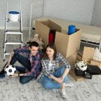 Young couple in a new home relaxing on the background of big boxes. Concept housewarming, began living together. SSUCv3H4sIAAAAAAAACpxUyY7cIBC9R8o/tDi3JTaz5FeiHDDgaTS2aWE8SWvU/x5MGzeeyVxyscyrhXpV9Xj//u10Ap2anQY/Tu/rKZ3dMCxzDCo6PyUYnjc82MnYUCNvgTBYA9a46INTQw12KurLpEabwGkZhhW+ZyOYo4rLbOfqdjWo8ZbOpISbYNU4R5fjd/TqJ9PWAMIk9Ic4e/Wzi9eLj36uDdoPfgmd/5NAVMDRr3TtYEc7xdUd82K6qdvodPCHHGp6U9mrYqNVtC+J/oFP6e7Px/lUDFuamEwAnCtsXrqMFeiR/L8iHz+/StHqxU567e37vao6JNLqMYOtRmA6TFvUs4YKmD5I8EZA2DWoUz2igvaG8nIzoIox3RLeQNvChkpjGyk72DAudUpDTYJ3Z6I7IgzvG4kNaqihqhHMdA2zXdunKwTCOtf/KBq8/o42jLmfW7lqMc5X/X3zWg15vhWna3DaTS9VmI+XvLslTPtliuFW9xAM3l9VN6x71qectuAXNc/J3RS8HnlSih+reyYfcyu3rMCknViPiGAhiaAICowxJ7gFtQQuLuXJ5ZQCl+vglbHrpfvcd3EgRrFEUki6z/+ok92hfToUyey2suGVerINIynl03bQC6OEICZgdfEn6axOEkGEyxNwFFEyU8gk4nlizwVf93d0MX7g/JkXFgKRL3gRSqj4ghdZ21417MMD8fCRkuPzvxtOEWdfU0KIQCg2Soc3zutXZ+o34UAJYCIZZBRtG1ExAqnTsmWSy91UCIFctgrRjhhDBLHAbHf6yAy0aWqCtuTpUhUPKCWCSwqz8Laq3ToEwFvIlSK0oZCkh4C3Sa5E9UmzAnOtDITapqj7XwAAAP//AwC9FFGjSQYAAA==